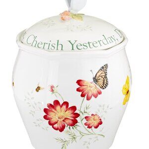 Lenox Butterfly Meadow Sentiment 9.5" Cookie Jar